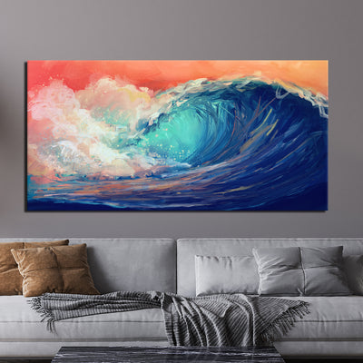 Colourful Sea Waves Canvas Wall Painting
