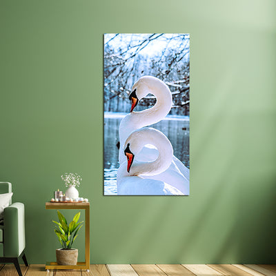 Couple Swan Canvas Wall Painting