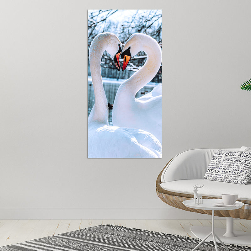 Couple Swan Love Canvas Wall Painting
