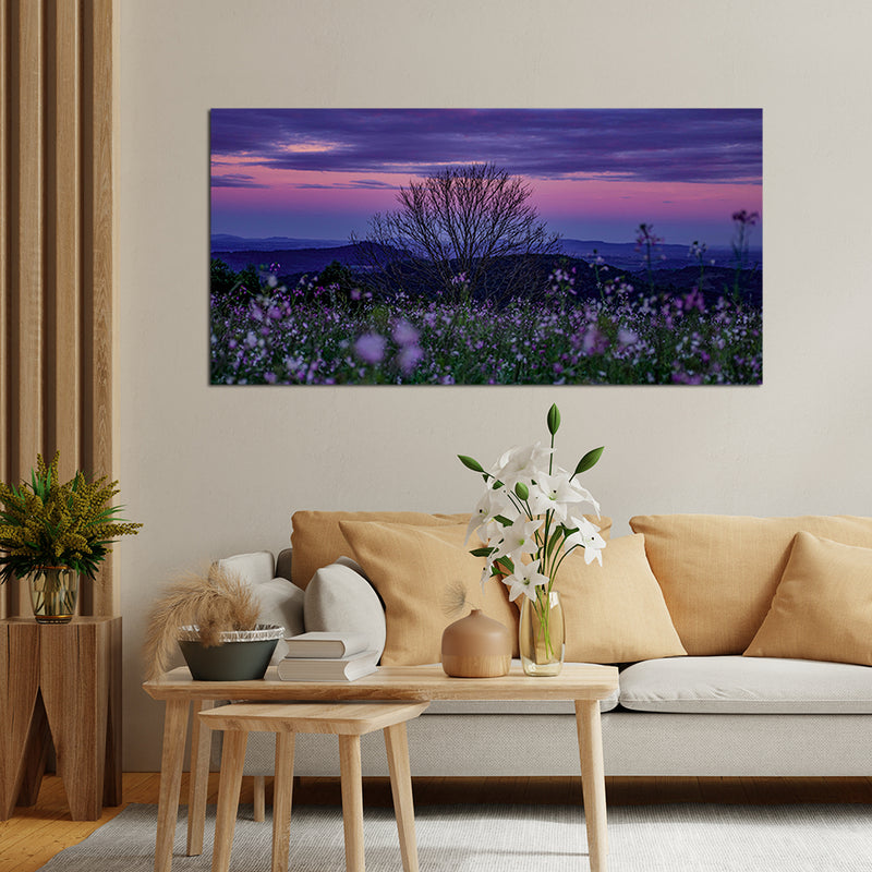 Natural Scenery Lavender Flower Canvas Wall Painting