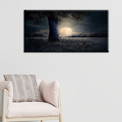 Moon On The Earth Canvas Wall Painting