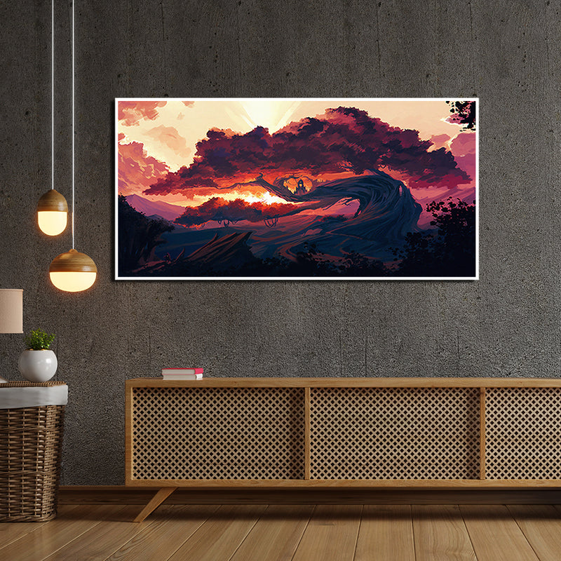 Giant Tree Abstract Canvas Floating Frame Wall Painting