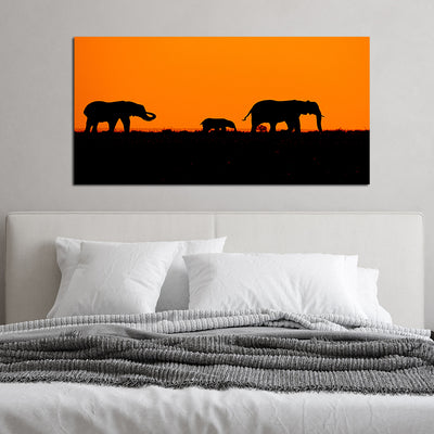 Family Of Elephant Canvas Wall Painting