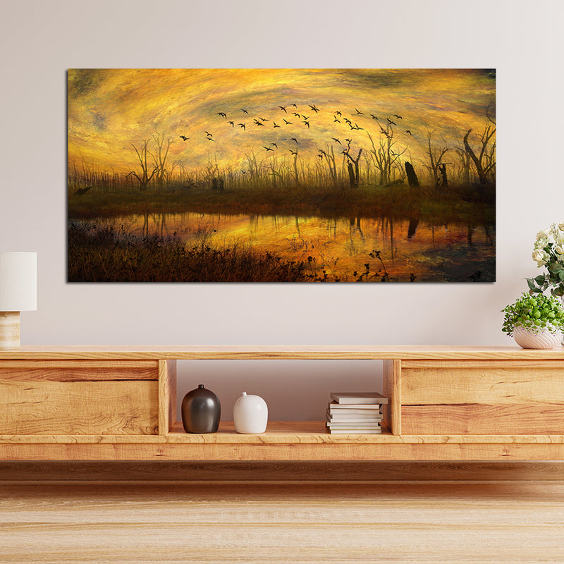 Abstract Village View Painting Canvas Wall Painting