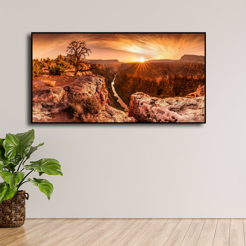 Sunset Grand Canyon Floating Frame Canvas Wall Painting