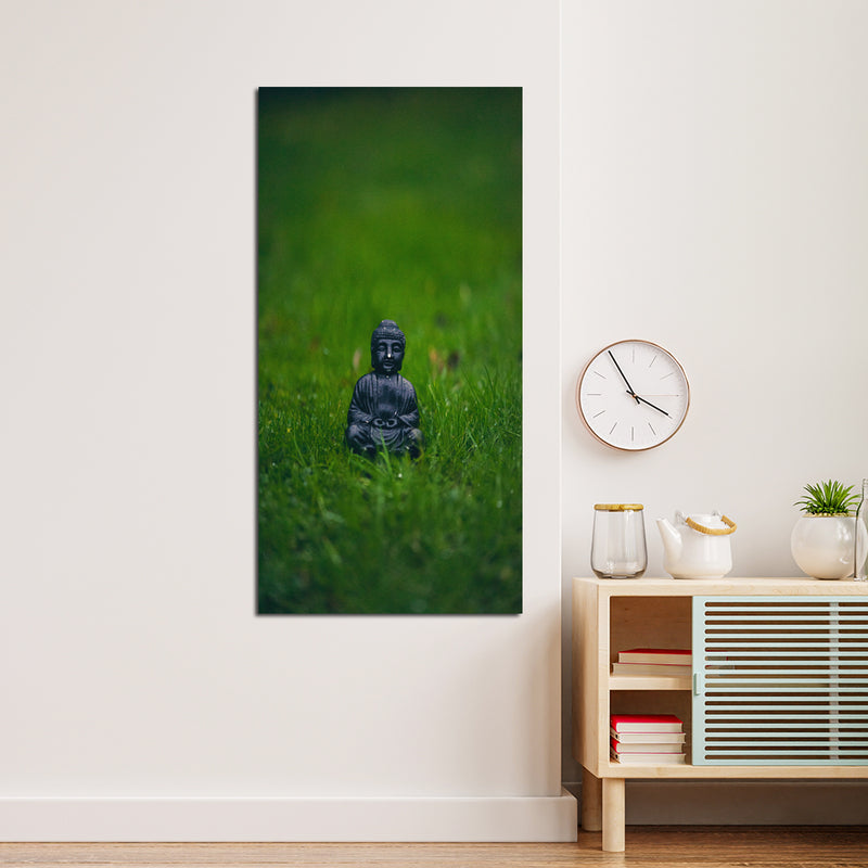 Cute Buddha On Grass Canvas Wall Painting