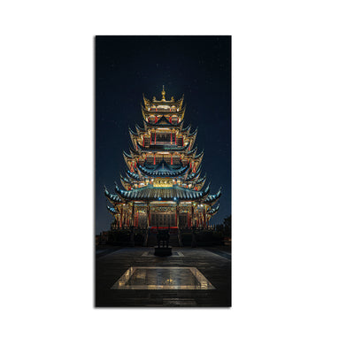 Chinese Temple Front View Canvas Wall Painting