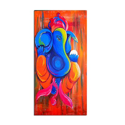 Lord Ganesha Abstract Canvas Wall Painting