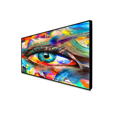 Abstract Colorful Eye Floating Frame Canvas Wall Painting