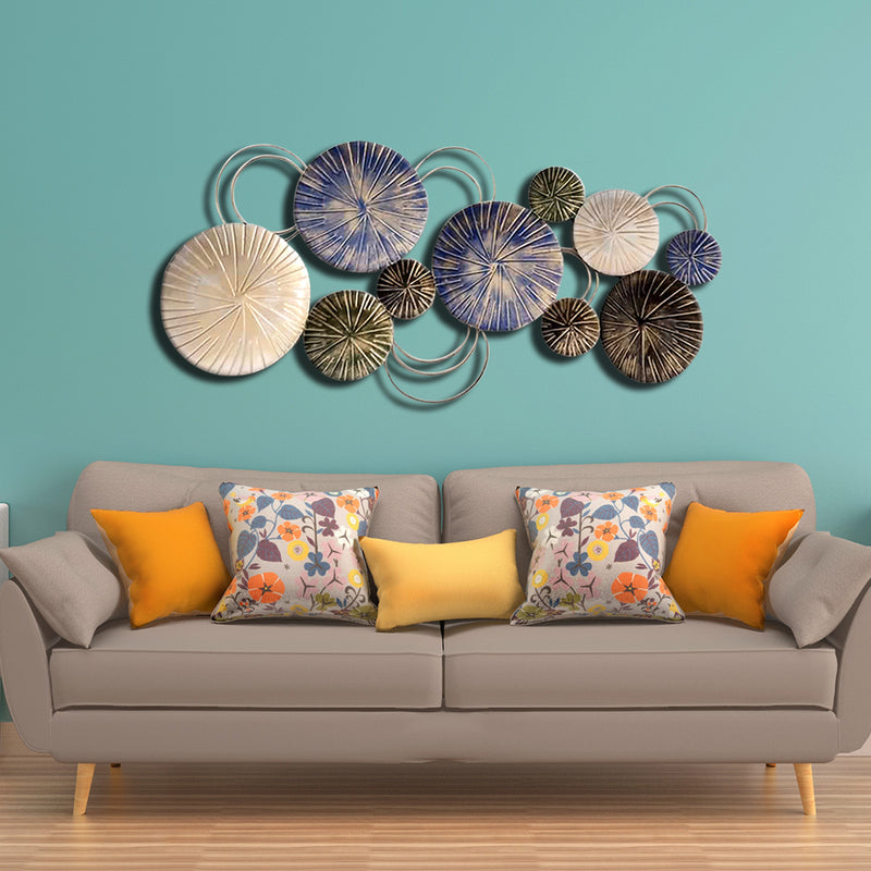 Blue, golden and Black Large Metal Wall Art
