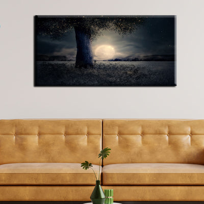 Moon On The Earth Canvas Wall Painting