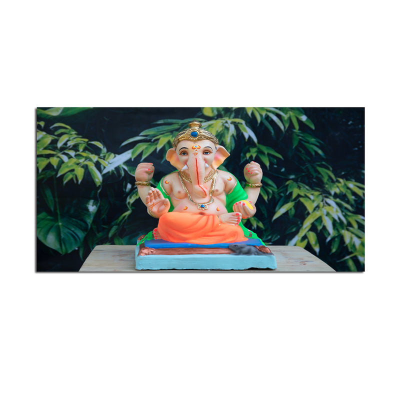 Lord Ganesh Statue Canvas Wall Painting