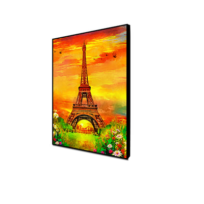 Eiffel tower In Sunset Floating Canvas Wall Painting