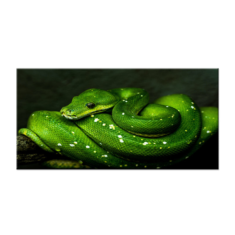 Green Cobra Snake Canvas Wall Painting