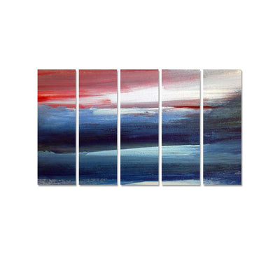 Colorful Patch Abstract Canvas Wall Painting - With 5 Panel