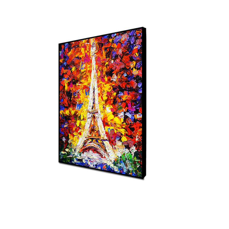 Eiffel Tower Abstract Art Floating Frame Canvas Wall Painting