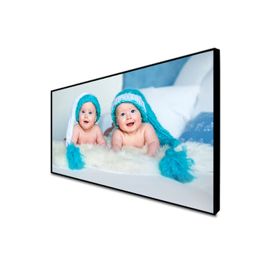 Cute Baby Twins Canvas Floating Frame Wall Painting