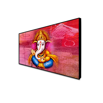 Lord Ganesha Floating Frame Canvas Wall Painting