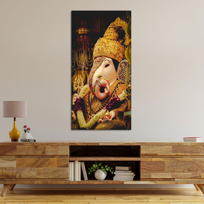 Decorated Lord Ganesha Canvas Wall Painting