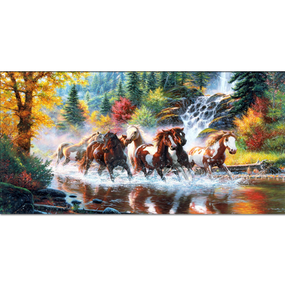 Eight Running Horses Wall Canvas Painting