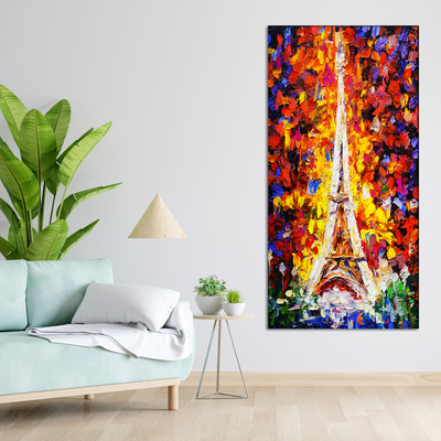 Eiffel Tower Abstract Art Canvas Wall Painting