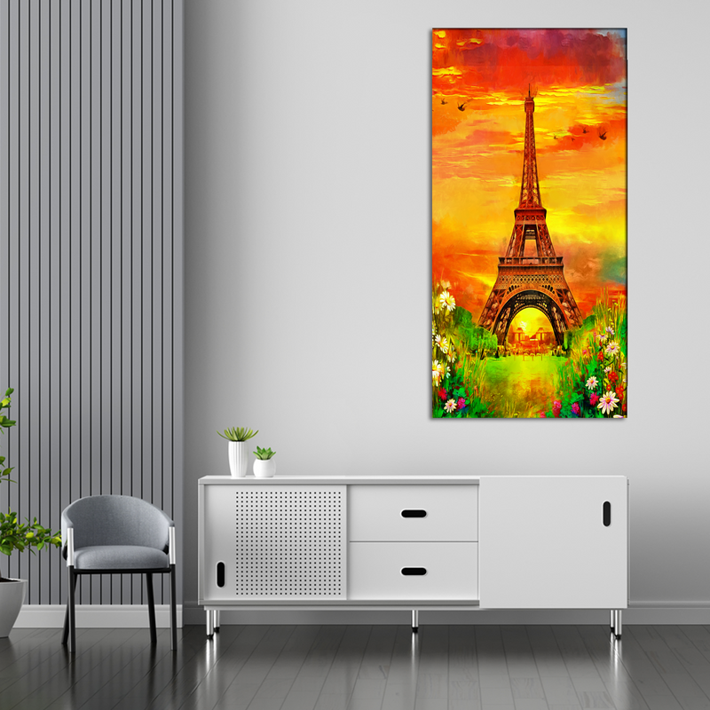 Eiffel tower In Sunset Canvas Wall Painting