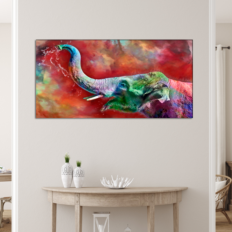 Colorful Elephant Canvas Wall Painting