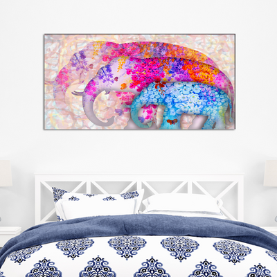 Colourful Elephant Abstract Canvas Wall Painting