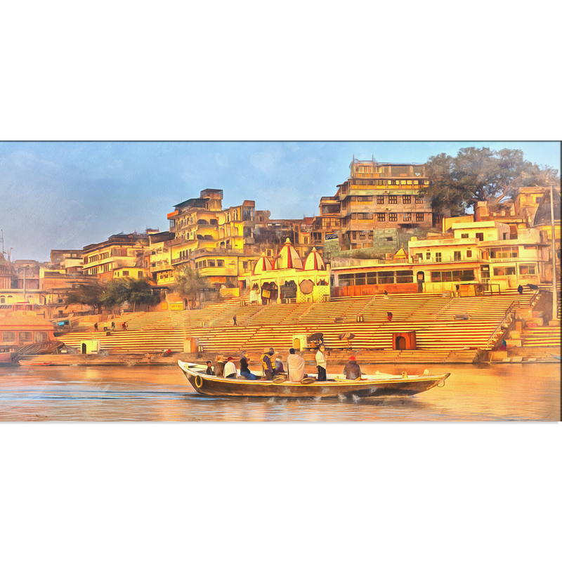 Ganga Ghaat Canvas Wall Painting