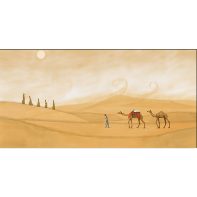 Camel In Desert Canvas Wall Painting