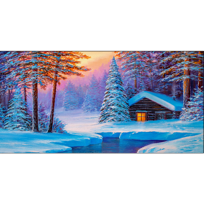Cold Winter Sunrise Scenery Canvas Wall Painting
