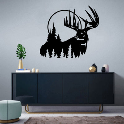 Deer in Forest High Quality Wall Sticker
