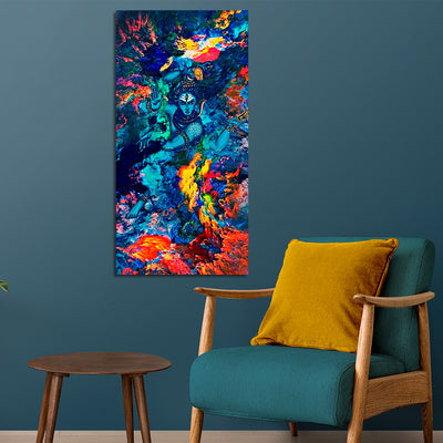 Abstract Shiva Print On Canvas Wall Painting