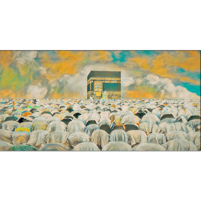 Makkah Namaj Abstract Scenery Canvas Wall Painting