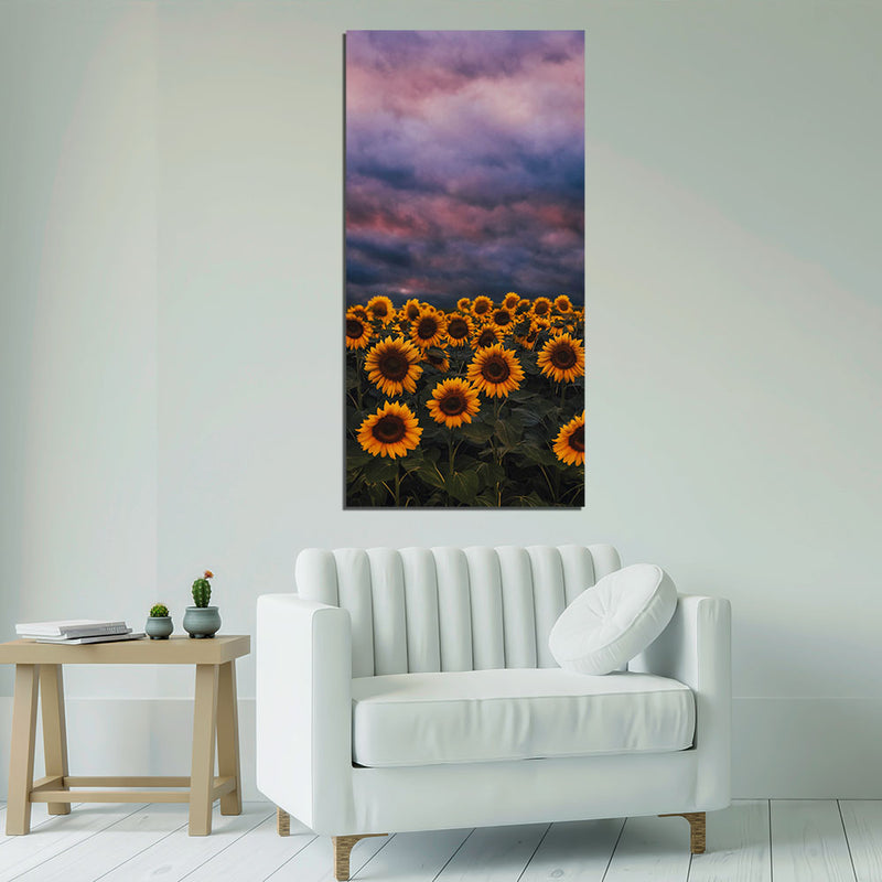 Beautiful Yellow Sunflower Print On Canvas Wall Painting