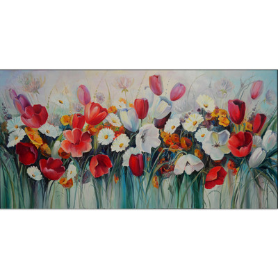 Different Flowers Canvas Wall Painting