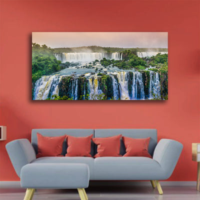 Green Nature Waterfall Canvas Wall Painting