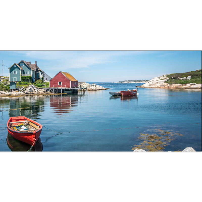 Boats & House Scenery Canvas Wall Painting