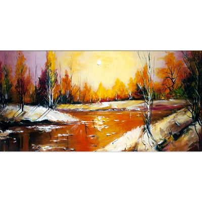 Abstract River View Canvas Wall Painting