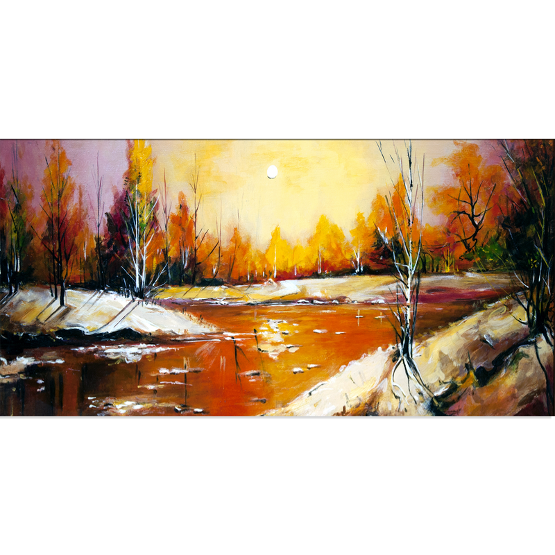 Abstract River View Canvas Wall Painting