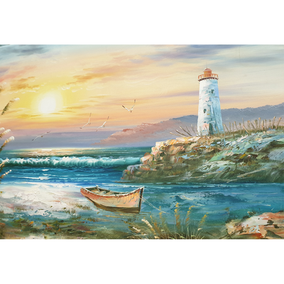 Lighthouse View Digitally Printed Wallpaper