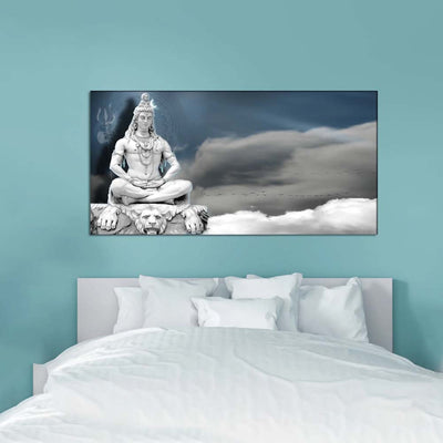 Spiritual Lord Shiva Canvas Wall Painting living room view by DecoreGlance