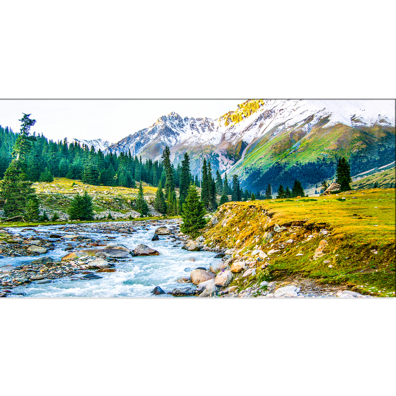 Mountain Tree & Water Scenery Canvas Wall Painting