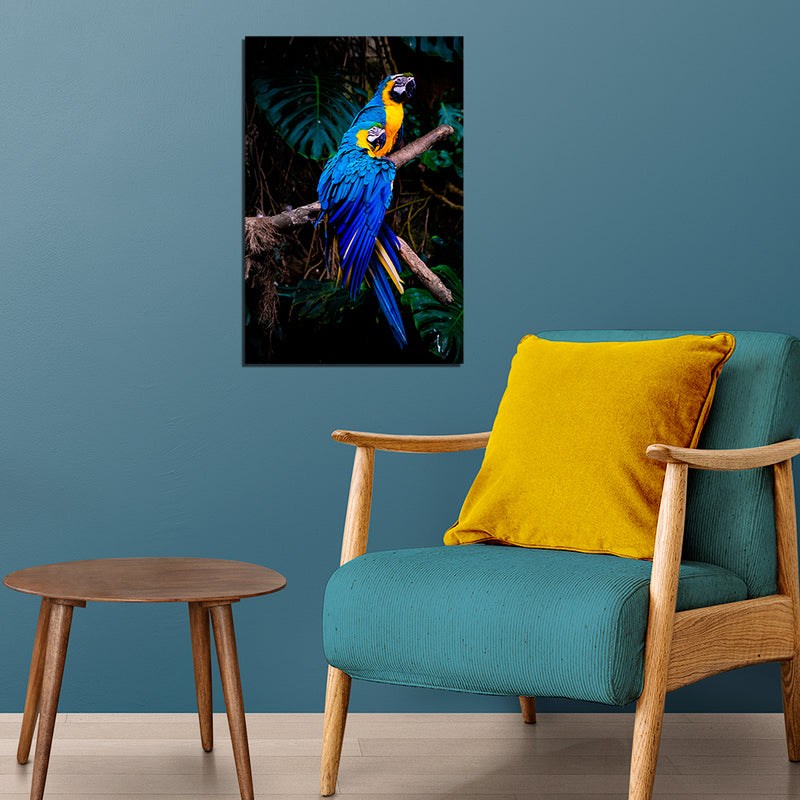 Love Birds Print On Canvas Wall Painting