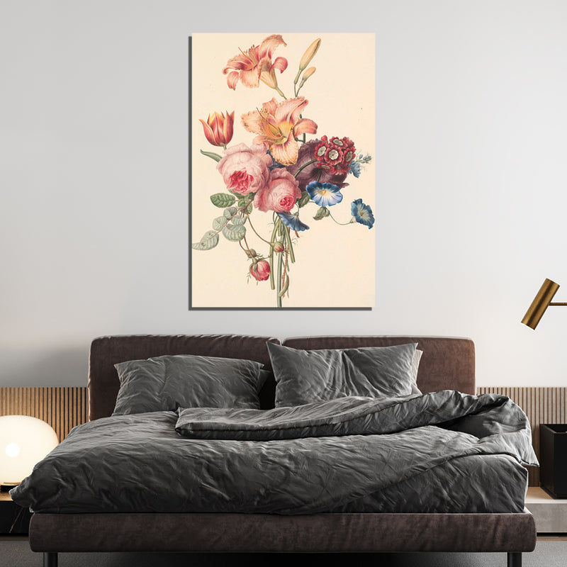 Flowers Print On Canvas Wall Painting