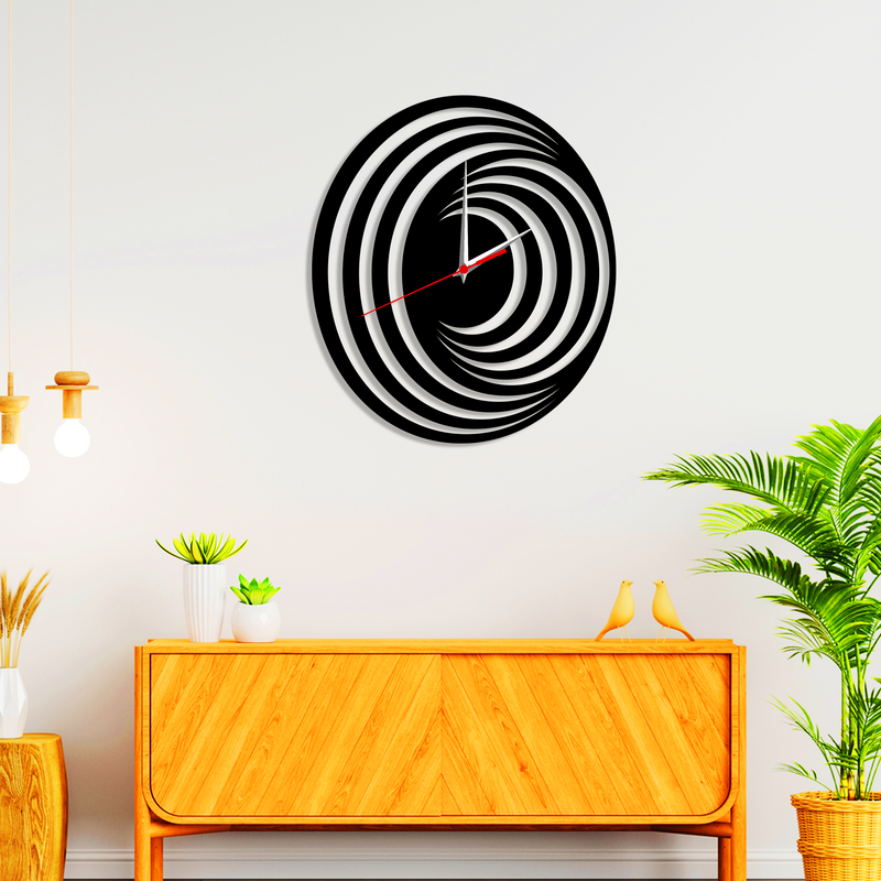 Black Design Wood Analog Wall Clock