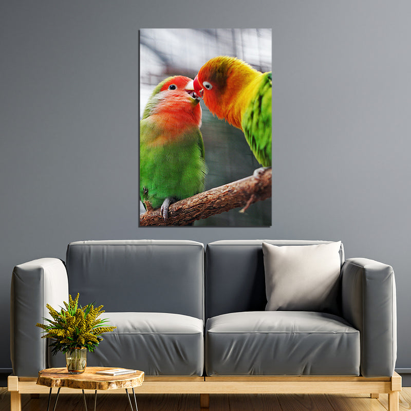 Love Bird Print On Canvas Wall Painting