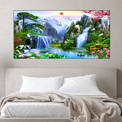 Mountain Waterfall Scenery Canvas Wall Painting