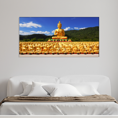 Golden Buddha With Nature Canvas Wall Painting