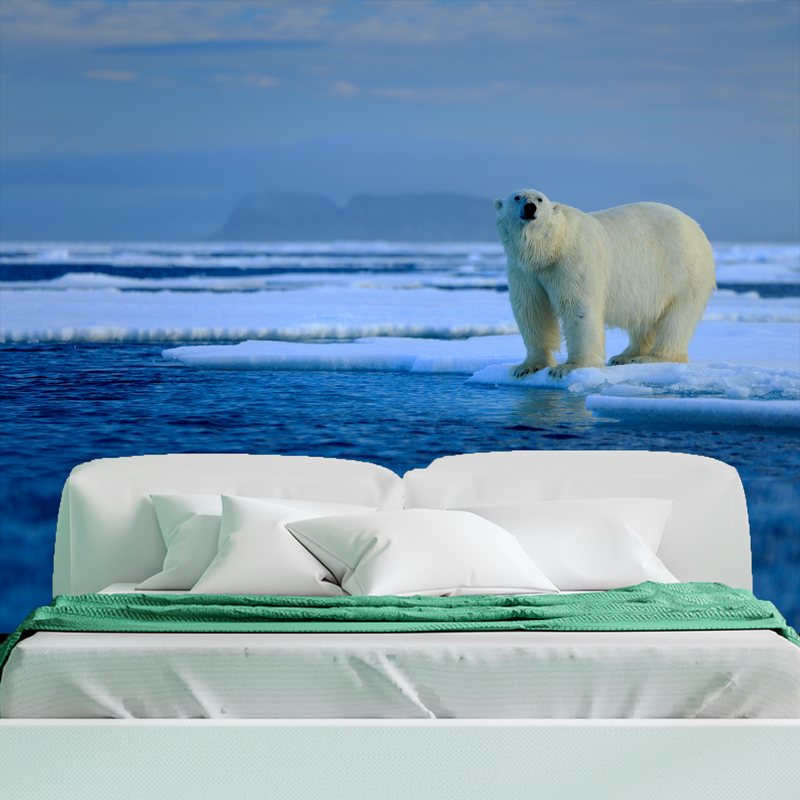 Big Polar Bear Digitally Printed Wallpaper